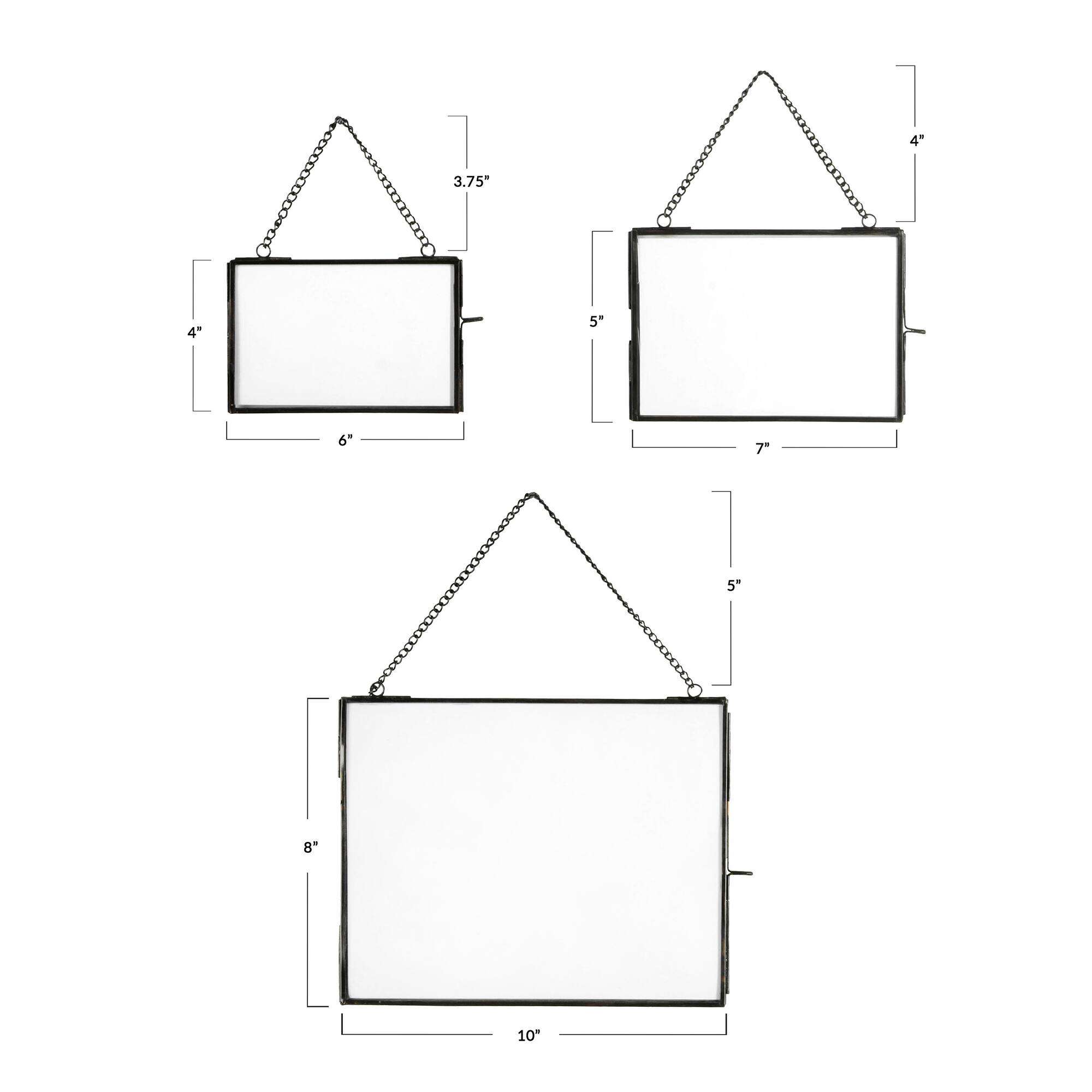 Hello Honey® 3 Pack Black Metal Hanging Photo Frame